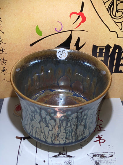 [Claire]Flower Carving Oil Drops/Non-heritage Inheritor/The First People of Rainbow Glaze| JiGuoping10-9