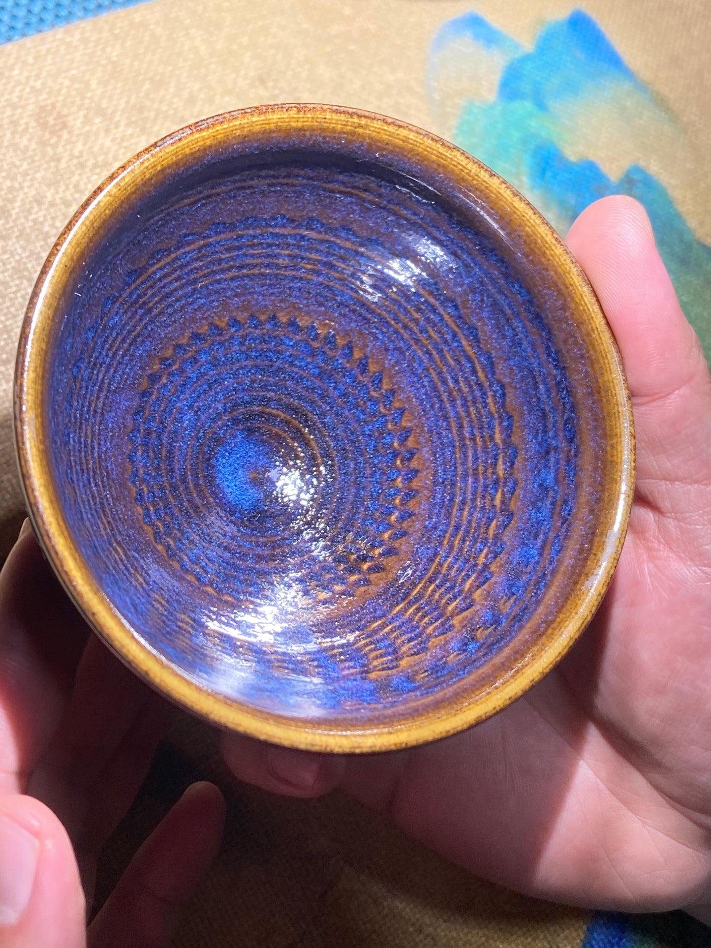 [No.1 Tea Cup]Wood fired landscape founder/ First person pinched pottery | Master Xie Aihua 12-6