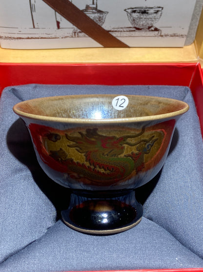 [No.1 teacup]Flower Carving Oil Drops/Non-heritage Inheritor/The First People of Rainbow Glaze| JiGuoping 12-16