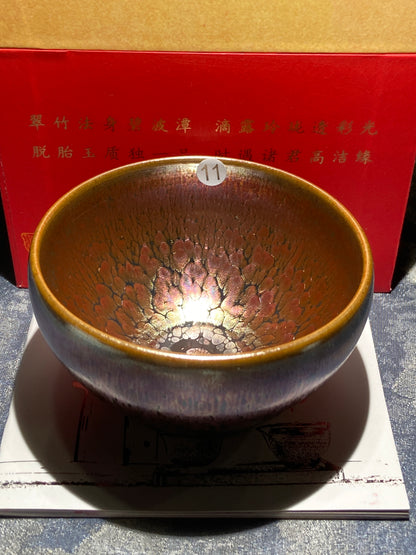 [Claire]Flower Carving Oil Droplet/Non-heritage Inheritor/The First People of Rainbow Glaze| Master JiGuoping 9-1