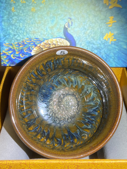 [No.1 teacup]Senior Craft Artist/ National Junior Technologist/ Founder of Gold Silk Blue Peacock Glaze| Master Caoweijun 2-24