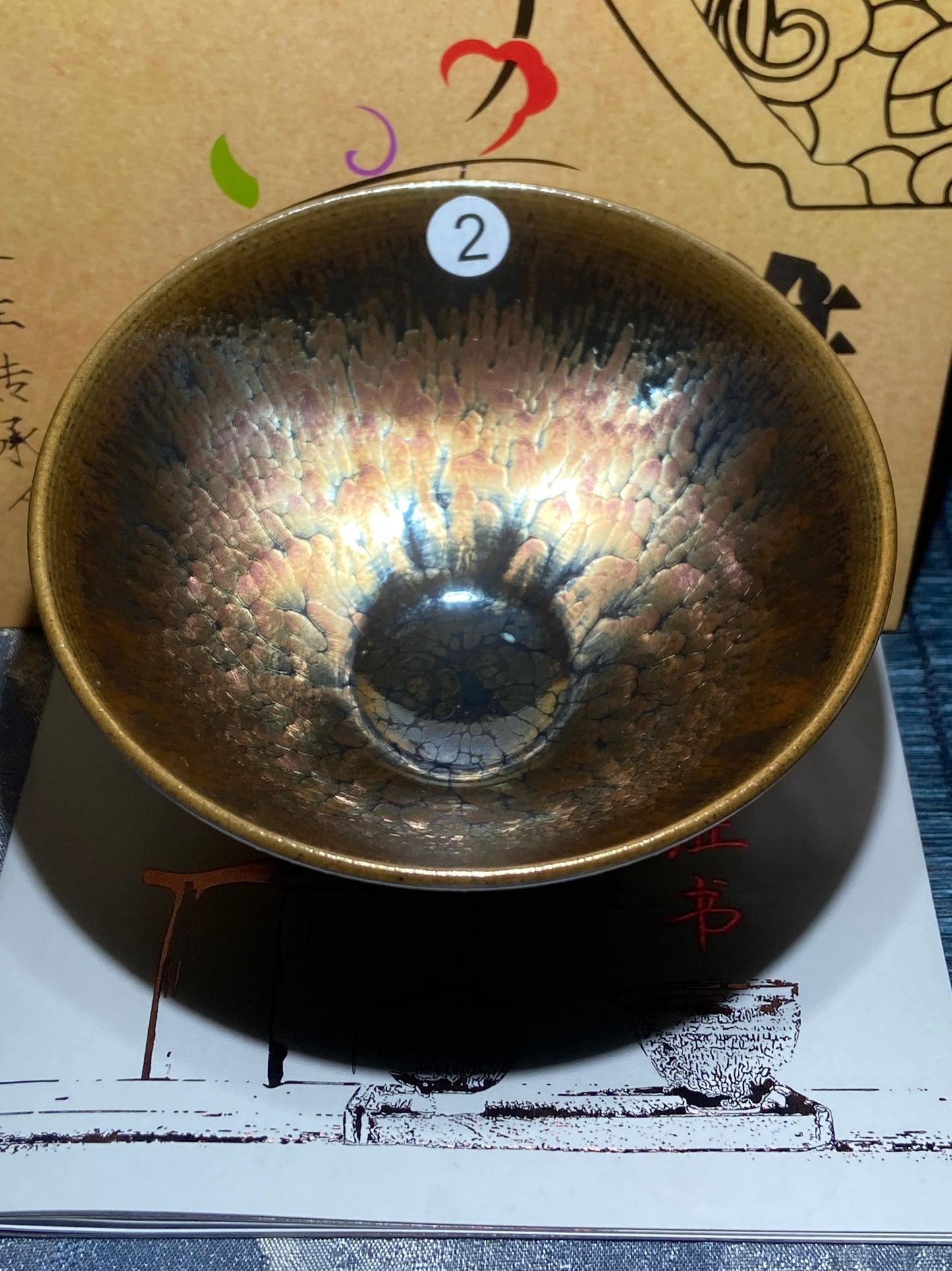 [No.1 teacup]Flower Carving Oil Drops/Non-heritage Inheritor/The First People of Rainbow Glaze| JiGuoping 12-16