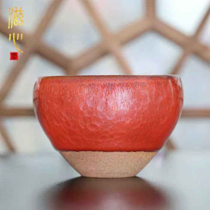 LIAO SHE SHENG  Handmade Hundred Flower Tea Bowl