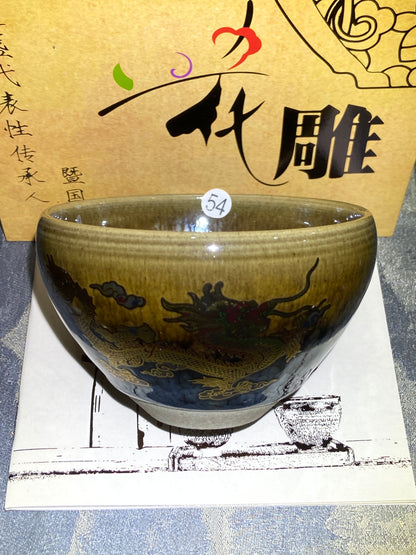 [Claire]Flower Carving Oil Drops/Non-heritage Inheritor/The First People of Rainbow Glaze| JiGuoping9-15