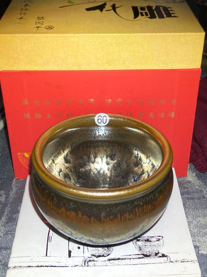 [Claire]Flower Carving Oil Droplet/Non-heritage Inheritor/The First People of Rainbow Glaze| Master JiGuoping 9-1