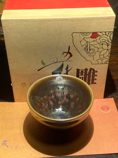 [Claire]Flower Carving Oil Drops/Non-heritage Inheritor/The First People of Rainbow Glaze| JiGuoping8-17