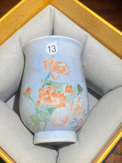 [No.1 teacup]Senior Craft Artist/ National Junior Technologist/ Founder of Gold Silk Blue Peacock Glaze| Master Caoweijun 2-24