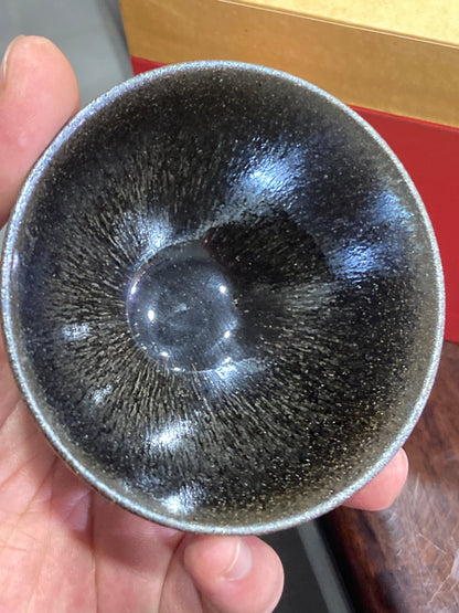 [No.1 teacup]Flower Carving Oil Drops/Non-heritage Inheritor/The First People of Rainbow Glaze| JiGuoping 12-16