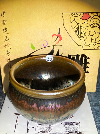 [Claire]Flower Carving Oil Drops/Non-heritage Inheritor/The First People of Rainbow Glaze| JiGuoping9-15