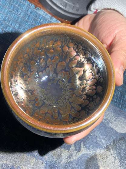 [No.1 teacup]Flower Carving Oil Drops/Non-heritage Inheritor/The First People of Rainbow Glaze| JiGuoping 12-16