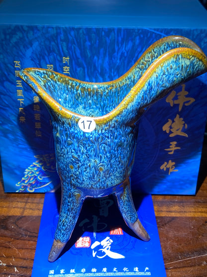 [Tiki Pick]Senior Craft Artist/ National Junior Technologist/ Founder of Gold Silk Blue Peacock Glaze| Master Caoweijun 11-30