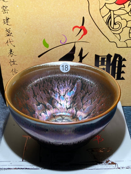 [Claire]Flower Carving Oil Drops/Non-heritage Inheritor/The First People of Rainbow Glaze| JiGuoping9-15