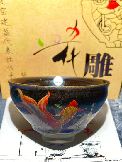 [Claire]Flower Carving Oil Drops/Non-heritage Inheritor/The First People of Rainbow Glaze| JiGuoping10-9