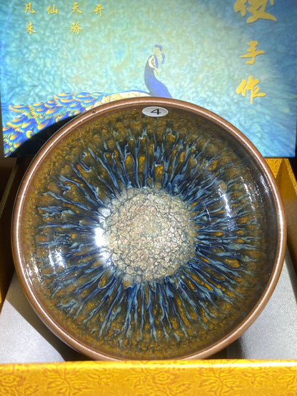 [No.1 teacup]Senior Craft Artist/ National Junior Technologist/ Founder of Gold Silk Blue Peacock Glaze| Master Caoweijun 2-24
