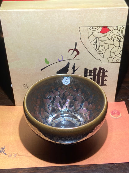 [Claire]Flower Carving Oil Drops/Non-heritage Inheritor/The First People of Rainbow Glaze| JiGuoping8-17