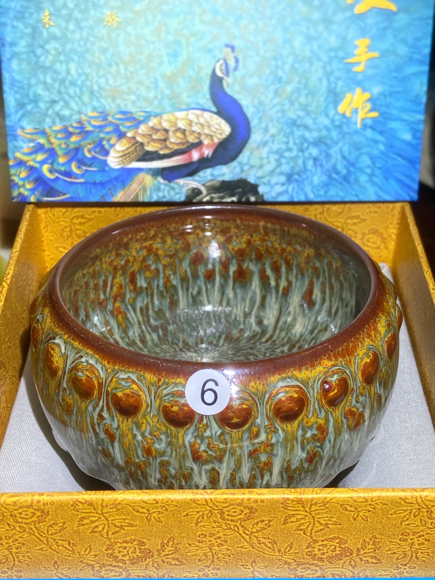 [No.1 teacup]Senior Craft Artist/ National Junior Technologist/ Founder of Gold Silk Blue Peacock Glaze| Master Caoweijun 2-24
