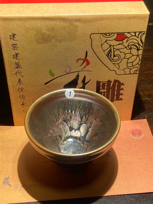 [Claire]Flower Carving Oil Drops/Non-heritage Inheritor/The First People of Rainbow Glaze| JiGuoping8-17