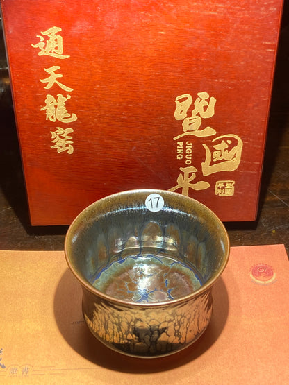 [Claire]Flower Carving Oil Drops/Non-heritage Inheritor/The First People of Rainbow Glaze| JiGuoping8-17