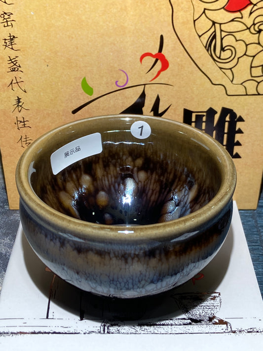 [Claire]Flower Carving Oil Drops/Non-heritage Inheritor/The First People of Rainbow Glaze| JiGuoping9-15