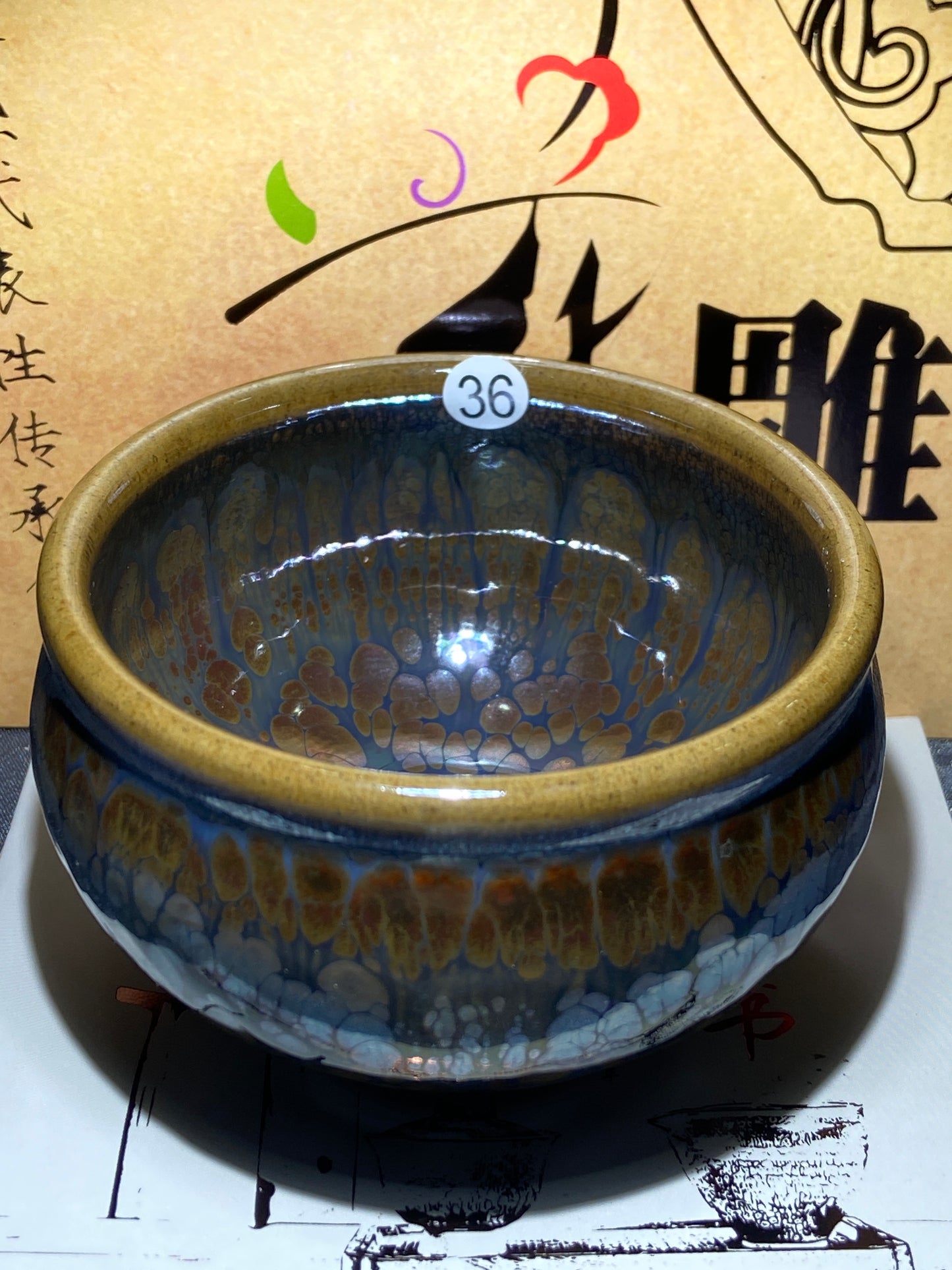 [Claire]Flower Carving Oil Drops/Non-heritage Inheritor/The First People of Rainbow Glaze| JiGuoping10-9