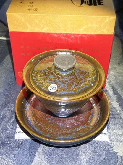 [Claire]Flower Carving Oil Droplet/Non-heritage Inheritor/The First People of Rainbow Glaze| Master JiGuoping 9-1