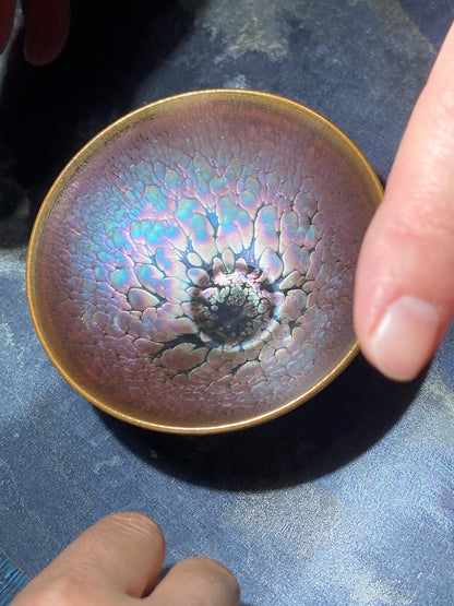 [No.1 teacup]Flower Carving Oil Drops/Non-heritage Inheritor/The First People of Rainbow Glaze| JiGuoping 12-16