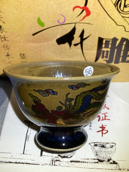 [Claire]Flower Carving Oil Drops/Non-heritage Inheritor/The First People of Rainbow Glaze| JiGuoping9-15