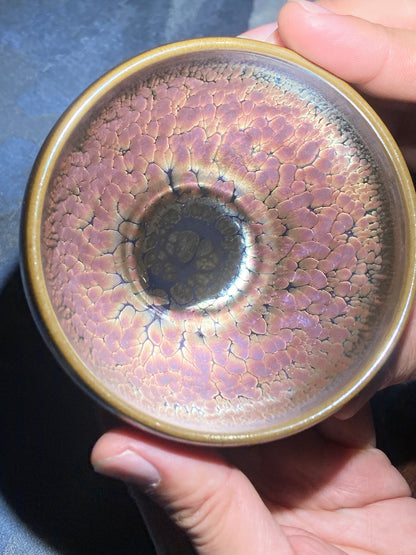 [No.1 teacup]Flower Carving Oil Drops/Non-heritage Inheritor/The First People of Rainbow Glaze| JiGuoping 12-16