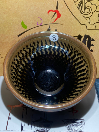 [No.1 teacup]Flower Carving Oil Drops/Non-heritage Inheritor/The First People of Rainbow Glaze| JiGuoping 12-16
