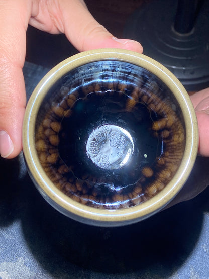 [No.1 teacup]Flower Carving Oil Drops/Non-heritage Inheritor/The First People of Rainbow Glaze| JiGuoping 12-16