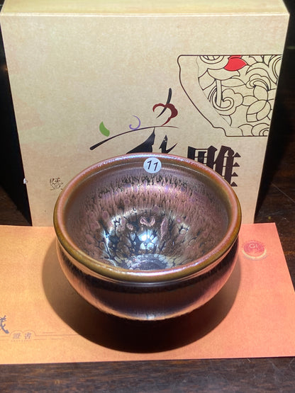 [Claire]Flower Carving Oil Drops/Non-heritage Inheritor/The First People of Rainbow Glaze| JiGuoping8-17