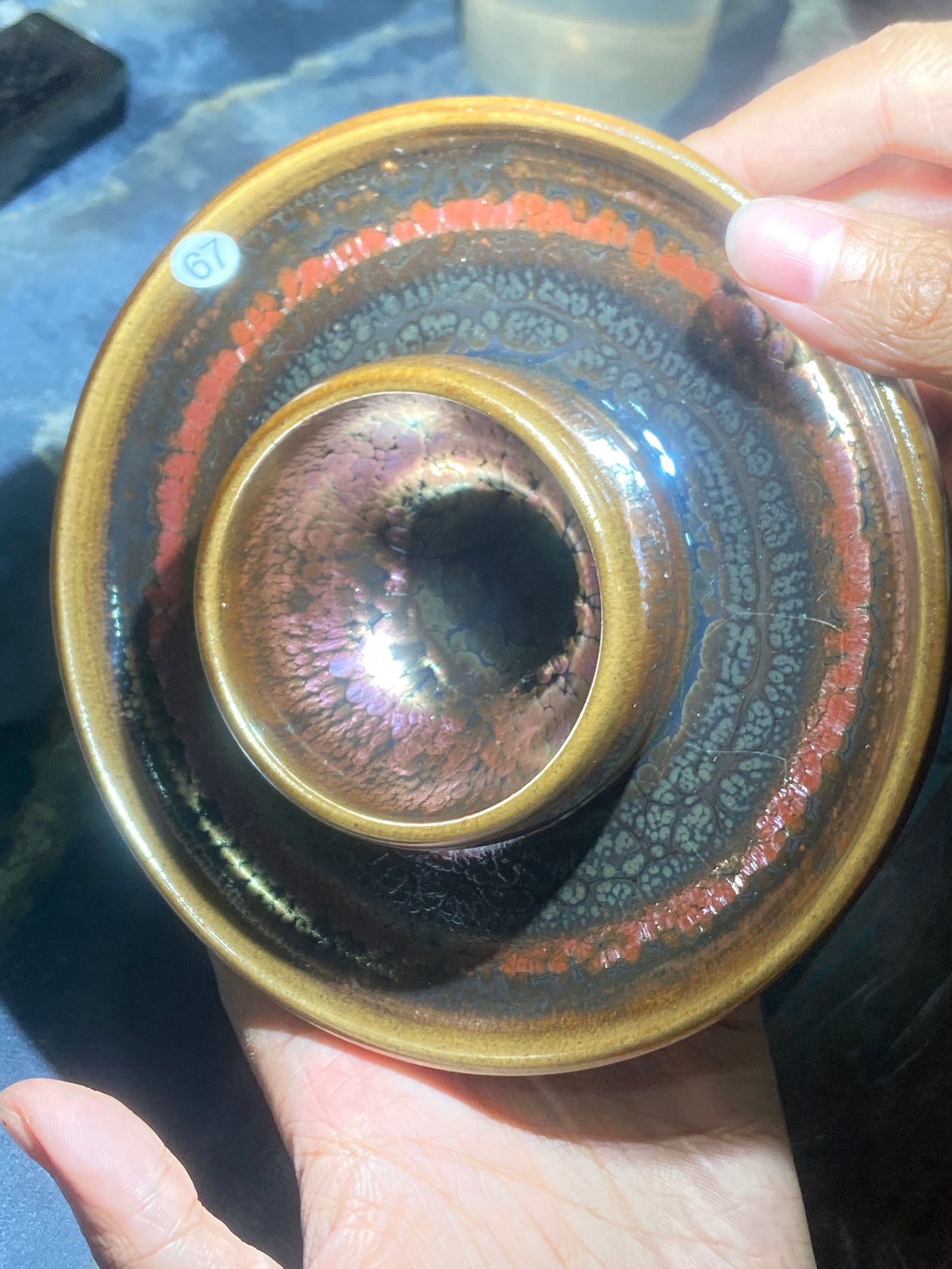 [Claire]Flower Carving Oil Drops/Non-heritage Inheritor/The First People of Rainbow Glaze| JiGuoping9-15
