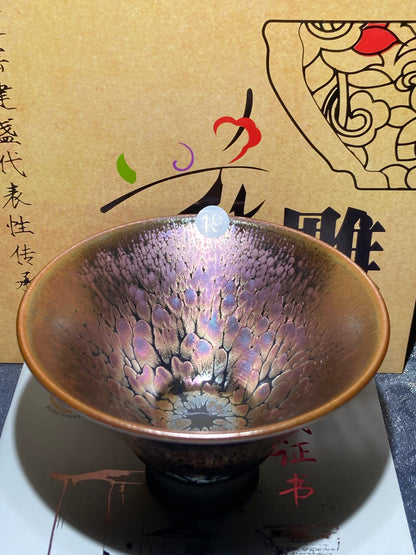[Claire]Flower Carving Oil Drops/Non-heritage Inheritor/The First People of Rainbow Glaze| JiGuoping10-9