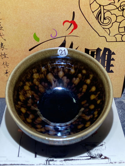 [Claire]Flower Carving Oil Drops/Non-heritage Inheritor/The First People of Rainbow Glaze| JiGuoping10-9