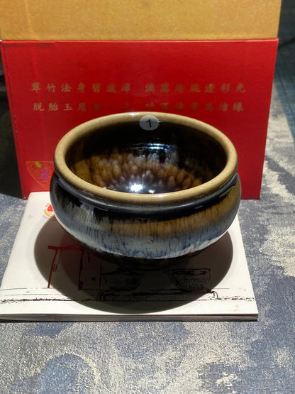 [Claire]Flower Carving Oil Droplet/Non-heritage Inheritor/The First People of Rainbow Glaze| Master JiGuoping 9-1