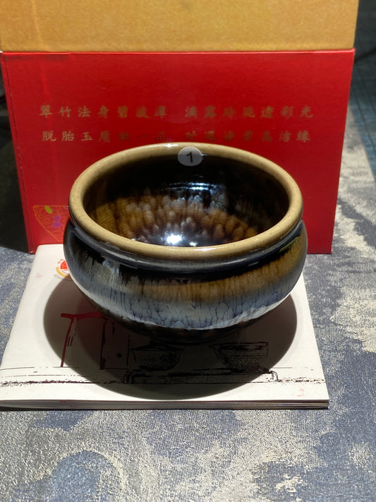 [Claire]Flower Carving Oil Droplet/Non-heritage Inheritor/The First People of Rainbow Glaze| Master JiGuoping 9-1