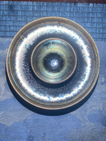 [No.1 teacup]Flower Carving Oil Drops/Non-heritage Inheritor/The First People of Rainbow Glaze| JiGuoping 12-16