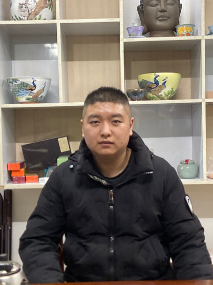 [No.1 teacup]Senior Craft Artist/ National Junior Technologist/ Founder of Gold Silk Blue Peacock Glaze| Master Caoweijun 2-24