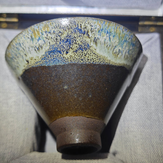 master ding wei lu Ash Burning Himalaya Mountains Glazed surfaceBamboo hat cup